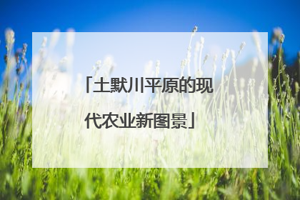 土默川平原的现代农业新图景
