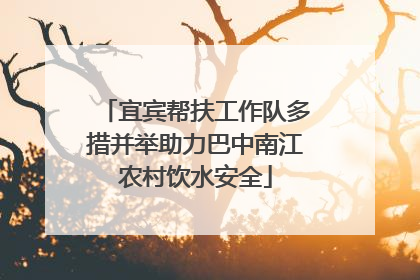 宜宾帮扶工作队多措并举助力巴中南江农村饮水安全