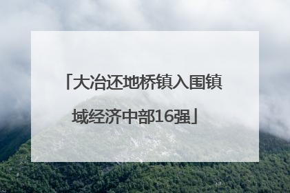 大冶还地桥镇入围镇域经济中部16强