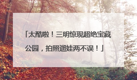 太酷啦！三明惊现超绝宝藏公园，拍照遛娃两不误！