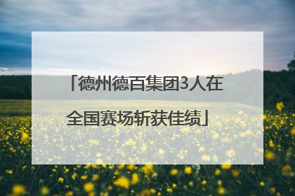德州德百集团3人在全国赛场斩获佳绩