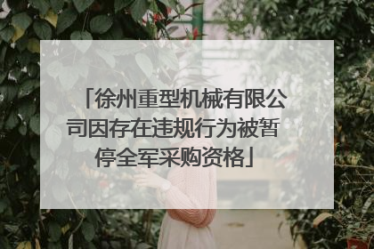 徐州重型机械有限公司因存在违规行为被暂停全军采购资格