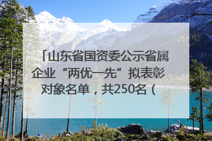山东省国资委公示省属企业“两优一先”拟表彰对象名单，共250名（个）党员和党组织