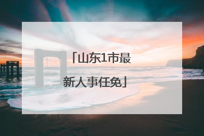 山东1市最新人事任免