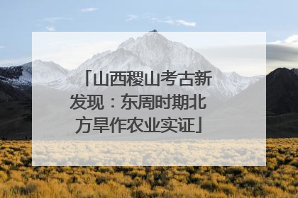 山西稷山考古新发现：东周时期北方旱作农业实证