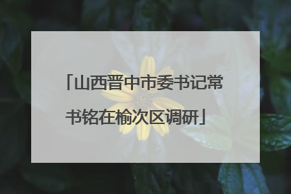 山西晋中市委书记常书铭在榆次区调研