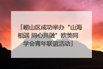 崂山区成功举办“山海相遇 同心共融”欧美同学会青年联谊活动