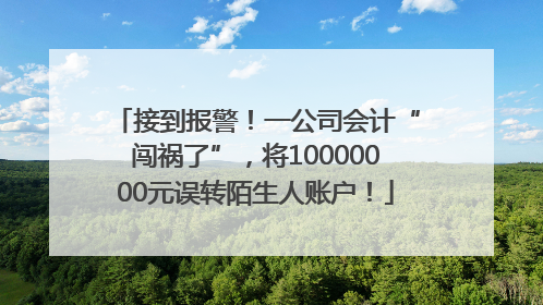 接到报警！一公司会计“闯祸了”，将10000000元误转陌生人账户！
