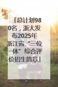 总计划980名，浙大发布2025年浙江省“三位一体”综合评价招生简章