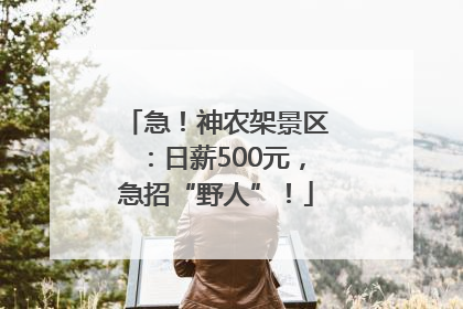 急！神农架景区：日薪500元，急招“野人”！