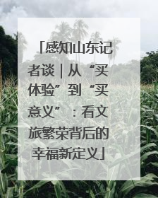感知山东记者谈｜从“买体验”到“买意义”：看文旅繁荣背后的幸福新定义