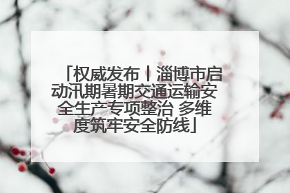 权威发布丨淄博市启动汛期暑期交通运输安全生产专项整治 多维度筑牢安全防线