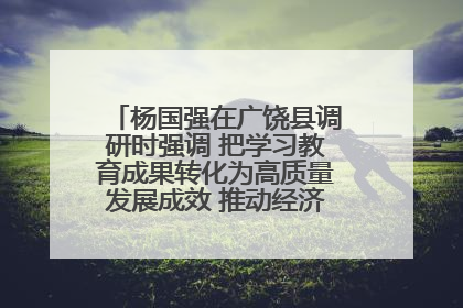 杨国强在广饶县调研时强调 把学习教育成果转化为高质量发展成效 推动经济稳健向好进中提质
