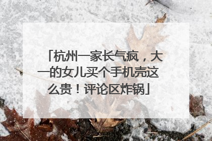 杭州一家长气疯，大一的女儿买个手机壳这么贵！评论区炸锅