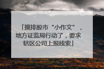 摸排股市“小作文”，地方证监局行动了，要求辖区公司上报线索