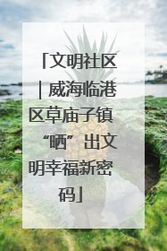 文明社区｜威海临港区草庙子镇“晒”出文明幸福新密码