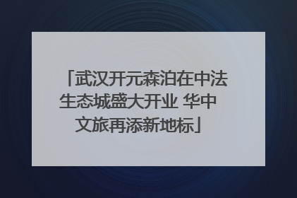 武汉开元森泊在中法生态城盛大开业 华中文旅再添新地标