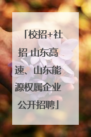 校招+社招 山东高速、山东能源权属企业公开招聘
