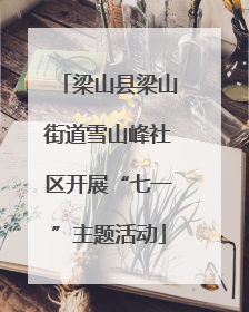 梁山县梁山街道雪山峰社区开展“七一”主题活动