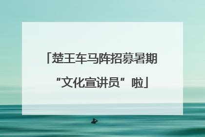 楚王车马阵招募暑期“文化宣讲员”啦