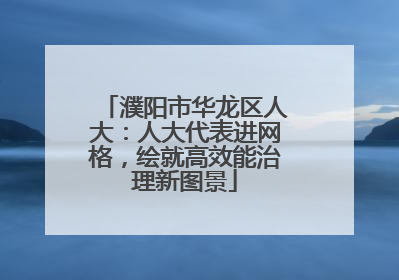 濮阳市华龙区人大：人大代表进网格，绘就高效能治理新图景