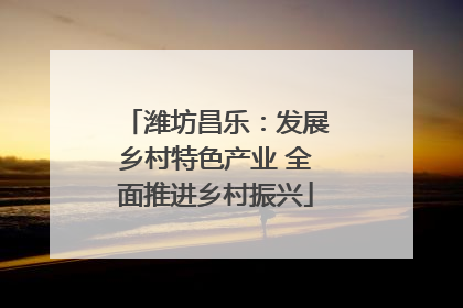 潍坊昌乐：发展乡村特色产业 全面推进乡村振兴