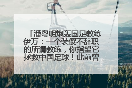 潘粤明炮轰国足教练伊万：一个装傻不辞职的所谓教练，你指望它拯救中国足球！此前曾多次发文评价国足