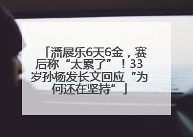 潘展乐6天6金，赛后称“太累了”！33岁孙杨发长文回应“为何还在坚持”