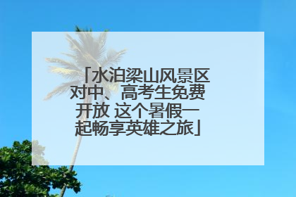 水泊梁山风景区对中、高考生免费开放 这个暑假一起畅享英雄之旅