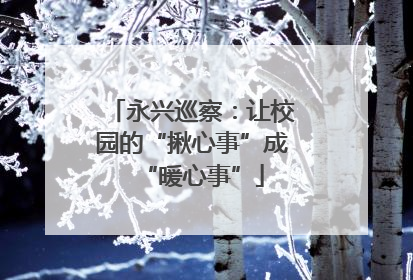 永兴巡察：让校园的“揪心事”成“暖心事”