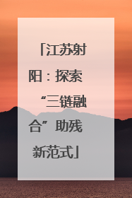 江苏射阳：探索“三链融合”助残新范式