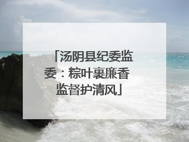 汤阴县纪委监委：粽叶裹廉香 监督护清风