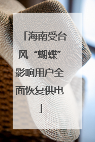海南受台风“蝴蝶”影响用户全面恢复供电