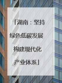 湖南：坚持绿色低碳发展 构建现代化产业体系