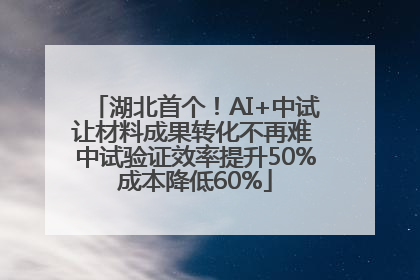 湖北首个！AI+中试让材料成果转化不再难 中试验证效率提升50%成本降低60%