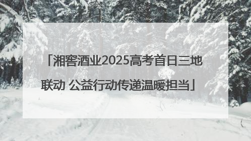 湘窖酒业2025高考首日三地联动 公益行动传递温暖担当