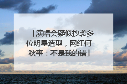 演唱会疑似抄袭多位明星造型，网红何秋亊：不是我的错
