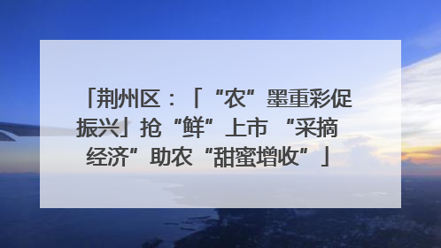 荆州区：「“农”墨重彩促振兴」抢“鲜”上市 “采摘经济”助农“甜蜜增收”