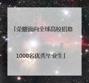 荣耀面向全球高校招募1000名优秀毕业生