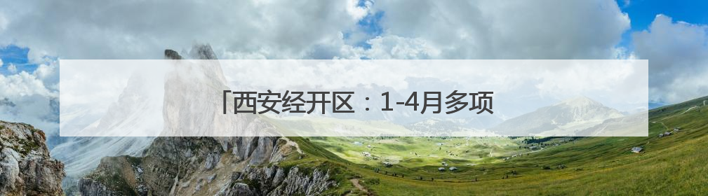西安经开区：1-4月多项指标增速居全市开发区首位