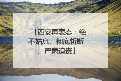 西安再表态：绝不姑息、彻底斩断、严肃追责