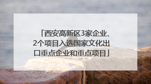 西安高新区3家企业、2个项目入选国家文化出口重点企业和重点项目