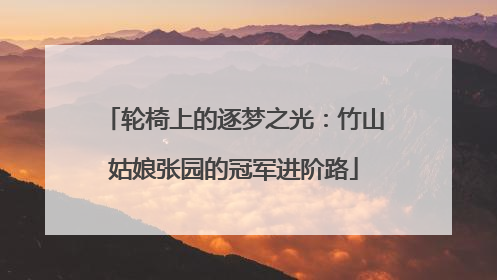 轮椅上的逐梦之光：竹山姑娘张园的冠军进阶路