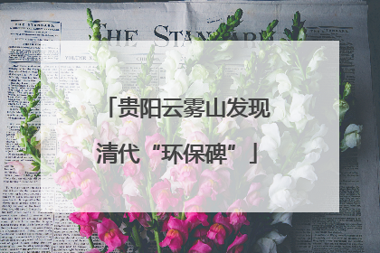 贵阳云雾山发现清代“环保碑”