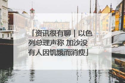 资讯很有聊｜以色列总理声称 加沙没有人因饥饿而消瘦
