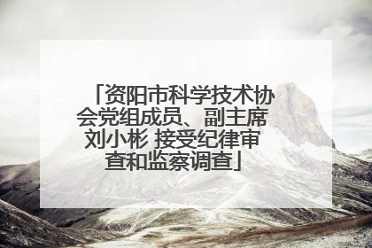 资阳市科学技术协会党组成员、副主席刘小彬 接受纪律审查和监察调查