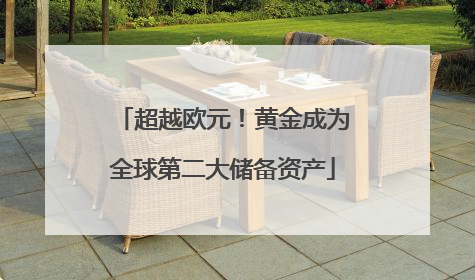 超越欧元！黄金成为全球第二大储备资产