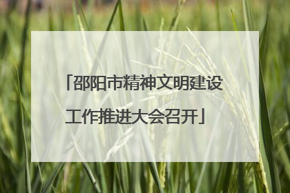 邵阳市精神文明建设工作推进大会召开