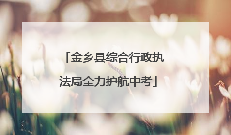 金乡县综合行政执法局全力护航中考