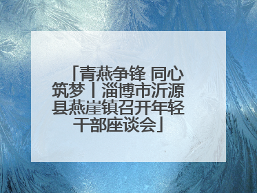青燕争锋 同心筑梦丨淄博市沂源县燕崖镇召开年轻干部座谈会